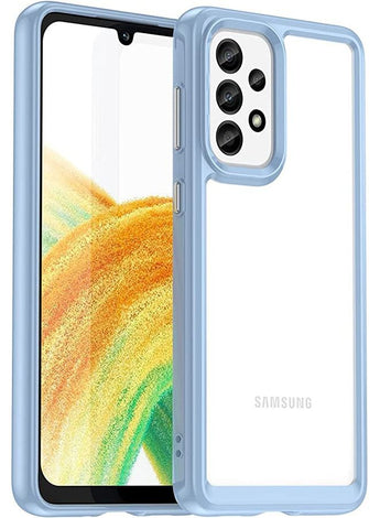 Case for Samsung Galaxy A73 Case Slim Dropproof Military Grade [Protect from Drop/Scratch/Fingerprint] Clear Acrylic Back TPU Bumper Thin Protective Cover for Samsung A73 5G-Blue