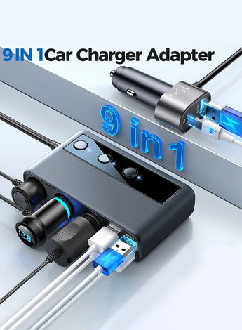 154 W 9 in 1 Car Charger Adapter  Lighter Charger