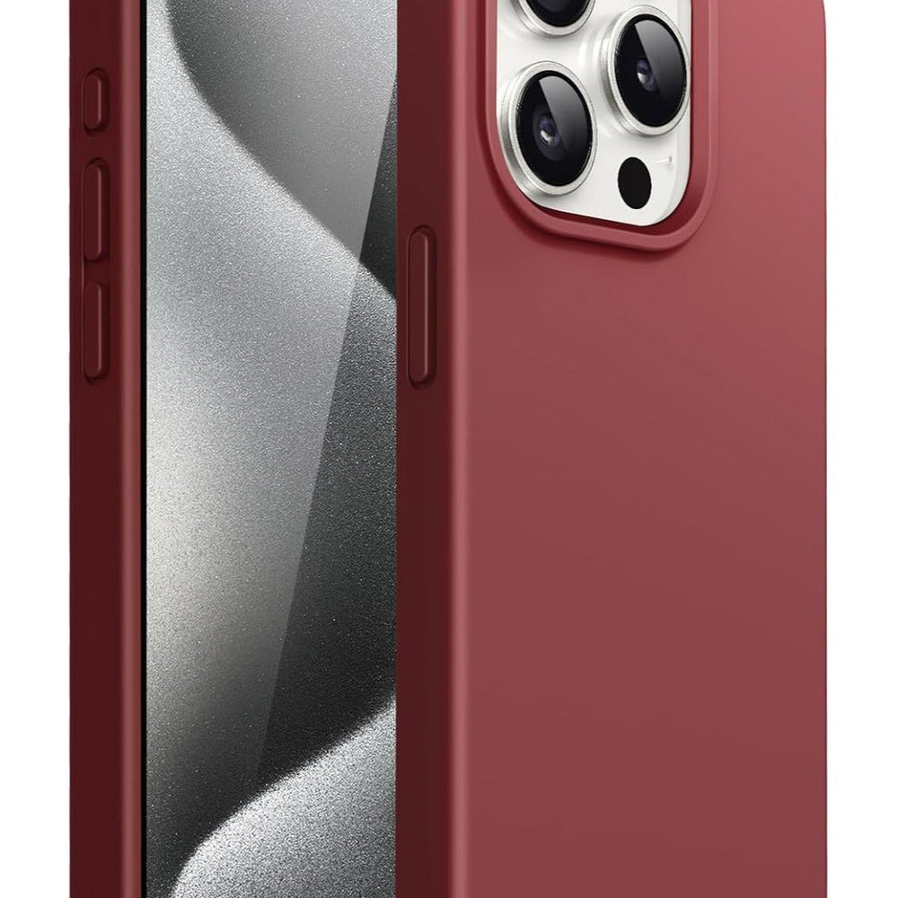 Silicone Case for iPhone 15 Pro 6.1-Inch (NOT FOR iPhone 15 Pro Max 6.7-Inch), Silky-Soft Touch Full-Body Protective Phone Case, Shockproof Cover (Maroon)