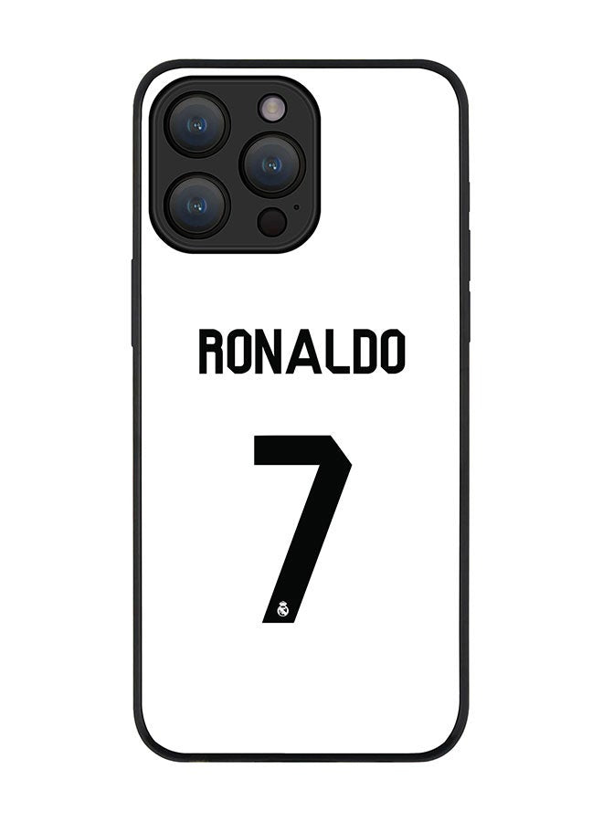 Cover for iPhone 15 Pro Max Case Rugged Black Slim fit Soft Flexible Anti Drop TPU Gel Thin Protective Phone Cases - Ronaldo Real Jersey