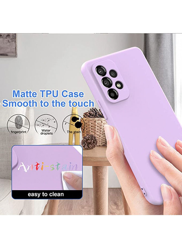 Samsung Galaxy A53 Silicone Case 5G Liquid Gel Rubber Case with Soft Microfiber Lining Cushion Slim Hard Shell Shockproof Protective Smooth Touch Back Cover，Purple