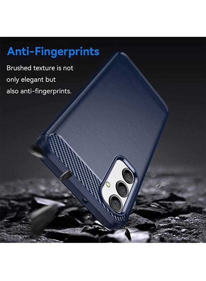 Samsung Galaxy A24 4G Case Soft Carbon Fiber Fashion Design Cover with Military Grade Shockproof Protection Slim Fit Phone Protector Blue