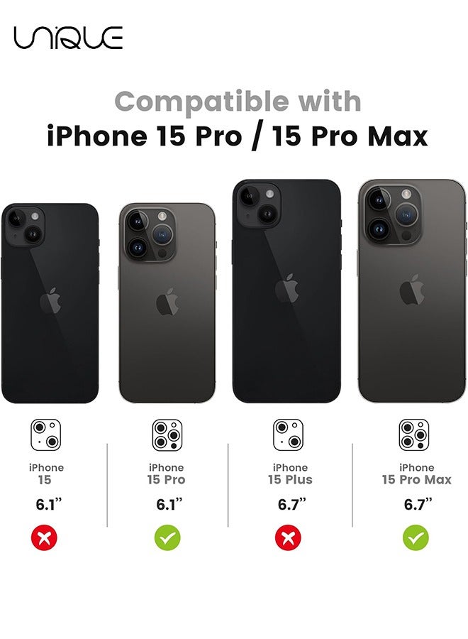 2 Pack - For iPhone 15 Pro/iPhone 15 Pro Max Camera Lens Protector, 9H Tempered Glass Camera Cover Screen Protector, Metal Individual Ring for iPhone 15 Pro Max 6.7 inch iPhone 15Pro 6.1 inch 2023