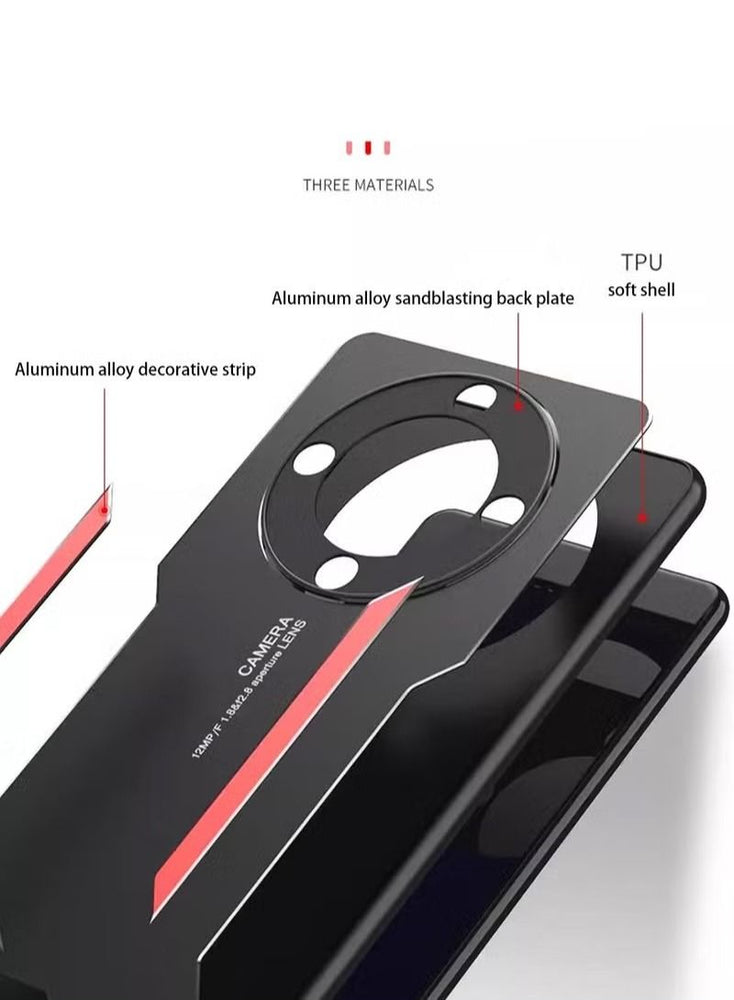 Honor X9a 5G Glass Back Case Cover Shockproof Cover Comfortable Touch Anti-scratch Anti-Fingerprints Aluminum Alloy Full Camera Protection designed for Honor X9a 5G Accessories