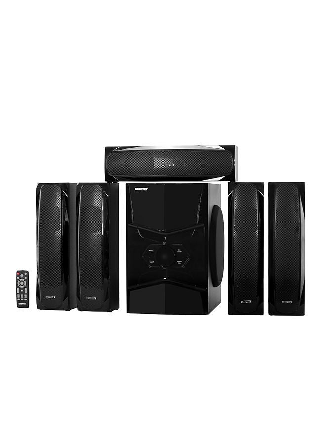 5.1 Channel Multimedia Speaker System With Remote Control- FM Radio, Bluetooth, USB Input, SD Card Reader, Karaoke Function| LED Display, 50000W PMPO Speaker Unit| 2 Years Warranty GMS8578 Black