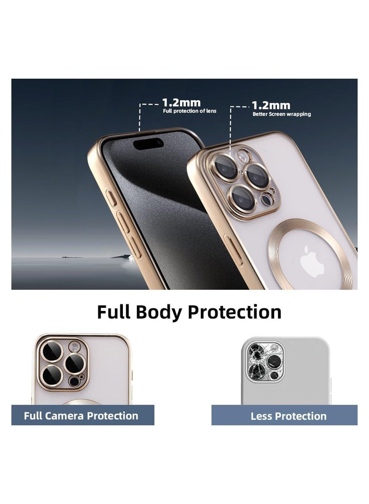 X-level for iPhone 15 Pro Max Case DAZZLING COLOR Magsafe Series - Gold Color