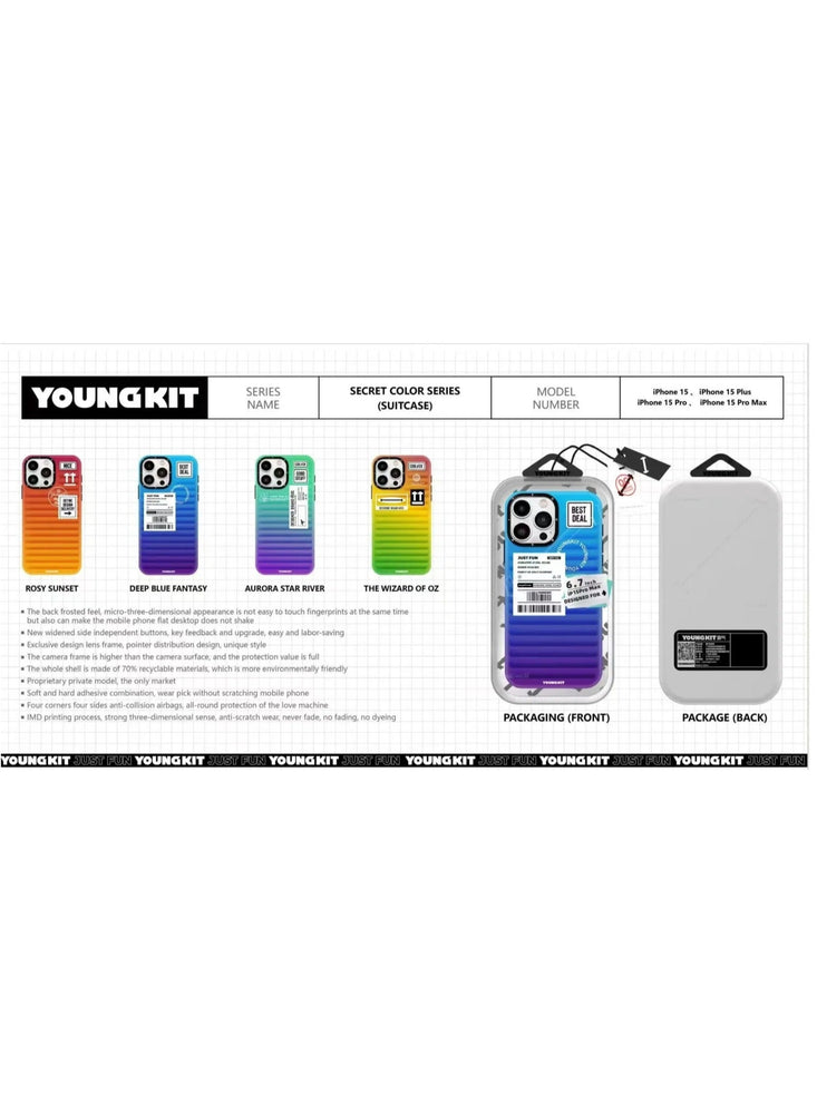 Magnetic Secret Color Gradient Case iPhone 15 Pro Max Cover for Young Girls and Boys, Anti-Drop Case, Colorful Fashion Cover, Military Shockproof, Soft Bumper, Aurora Galaxy