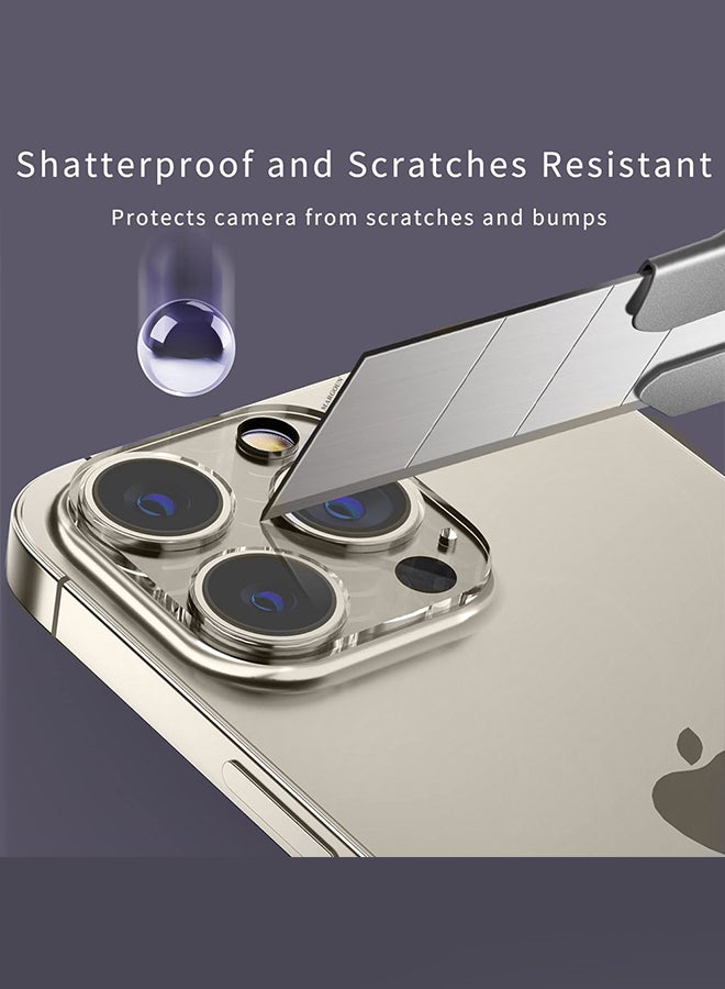 iPhone 15 Pro Max 6.7 Inch Camera Lens Protector Tempered Glass 9H Hardness Ultra HD Anti-Scratch Easy To Install Case Friendly Clear Full Coverage Guard Clear