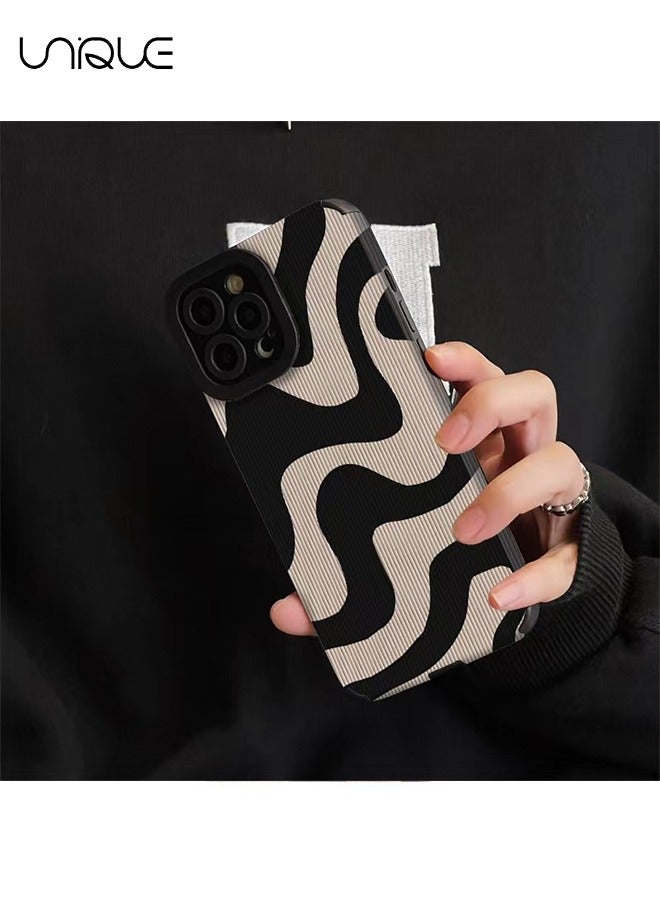 For iPhone 15 Pro Max Case - Cartoon Graffiti Design Protective Case Apple iPhone 15 Pro -Black/White