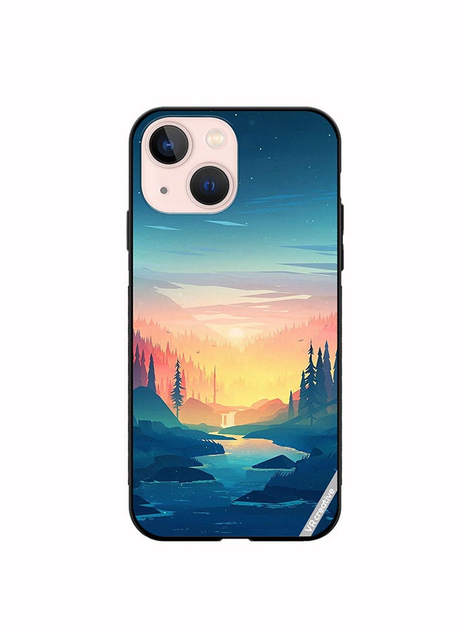 Protective Case Cover For Apple iPhone 14 Sunrise Scenery Design Multicolour