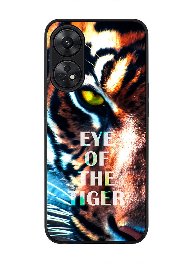 Rugged Black edge case for Reno 8T 4G Slim fit Soft Case Flexible Rubber Edges Anti Drop TPU Gel Thin Cover - Eye Of The Tiger