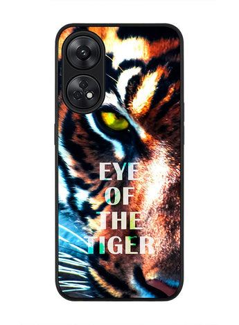 Rugged Black edge case for Reno 8T 4G Slim fit Soft Case Flexible Rubber Edges Anti Drop TPU Gel Thin Cover - Eye Of The Tiger