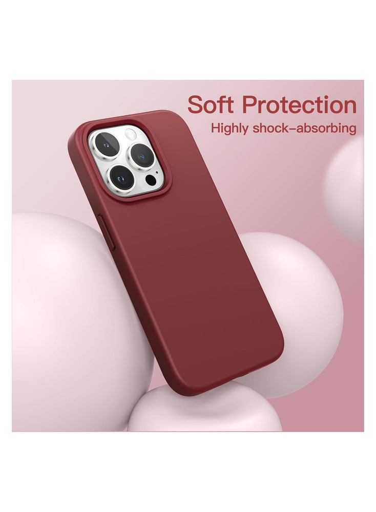 Silicone Case for iPhone 15 Pro 6.1-Inch (NOT FOR iPhone 15 Pro Max 6.7-Inch), Silky-Soft Touch Full-Body Protective Phone Case, Shockproof Cover (Maroon)