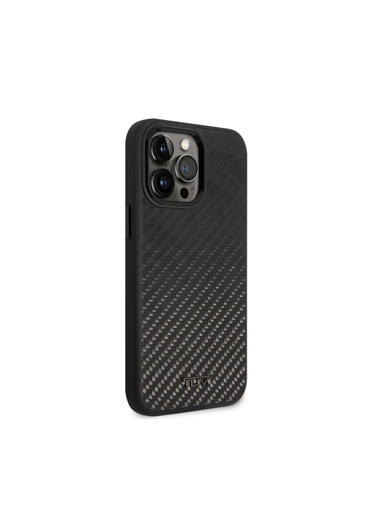 Tumi Genuine Aluminum Carbon Fiber Hard Case, Protection Against Scratch & Damage, Easy Snap-On, Lifted Camera Ring, Accurate Cutouts, Premium Quality, For iPhone 14 Pro Max - Black