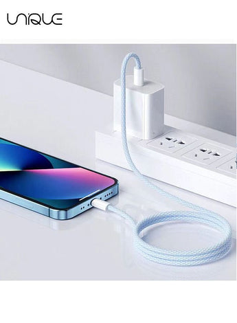 Dynamic Series Fast Charging Data Cable Type-C To iPhone Power Delivery 20W 2.4A Charger Cord Compatible with 14/13/12/11/XS Max/XS/XR/8/7/6S/6/5, iPad And More,2m, Blue