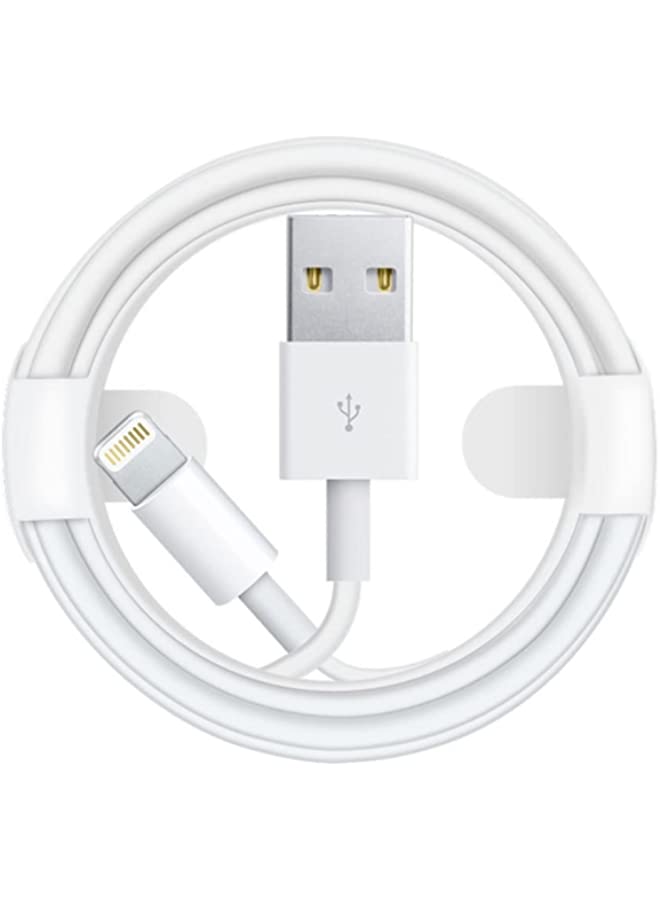 USB To Lightning Data Sync And Charging Cable For Apple iPhone White/Silver