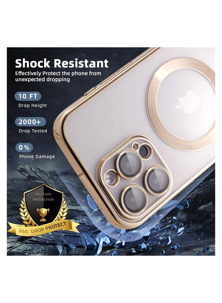 X-level for iPhone 15 Pro Max Case DAZZLING COLOR Magsafe Series - Gold Color