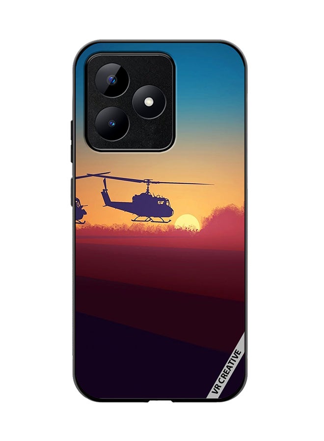 Protective Case Cover For Realme C53 Military Choppers Design Multicolour