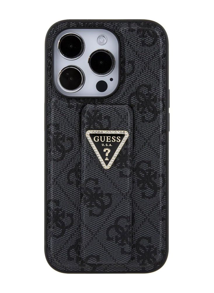 Guess Gripstand PU leather Case For iPhone 15 Pro Max (Black)