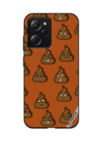 Protective Case Cover For Xioami Pcoo X5 Pro Brown Shit Emoticons Design Multicolour