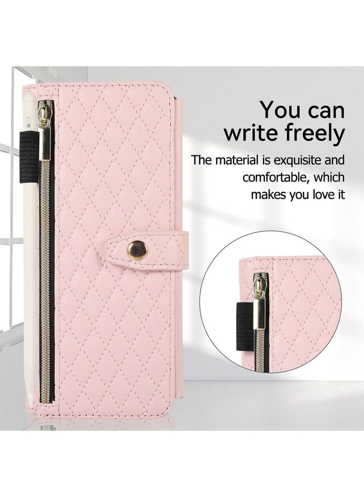 Samsung Galazy Z Fold 5 Case, Z Fold 5 Case Wallet for Women Men, Durable PU Leather Magnetic Wallet Flip Lanyard Strap Wristlet Zipper Card Holder Phone Case for Samsung Galaxy Z Fold 5