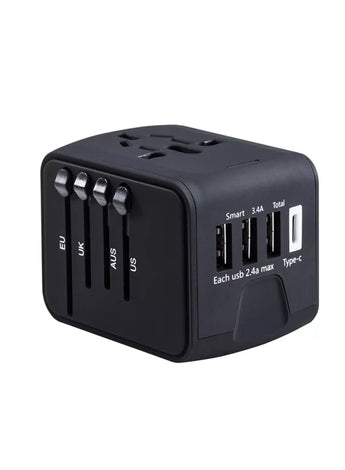 Universal Travel Adapter with 3 USB & 1 Type C Charging Ports