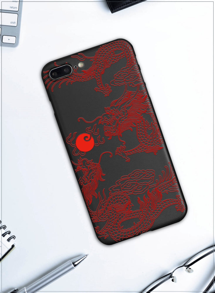 for iPhone 7 Plus/8 Plus Case, Shockproof Protective Phone Case Cover for iPhone 7 Plus/8 Plus, with Japan dragon Pattern