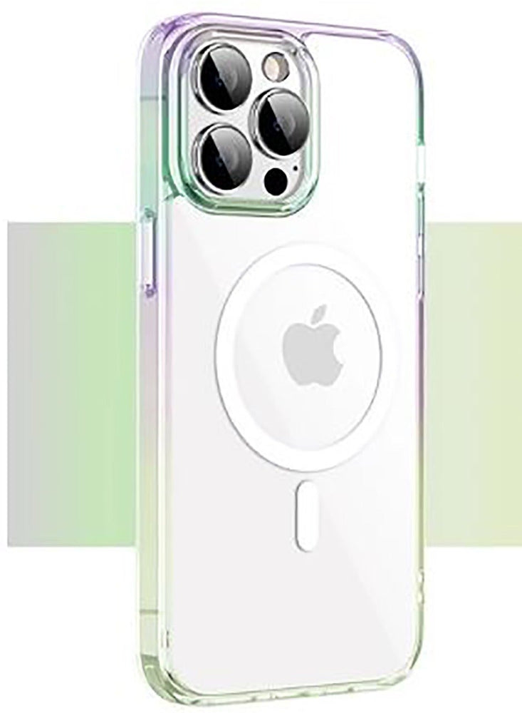 X-level Transparent case for iPhone 15 Pro Max Magsafe case Fashion Colorful Streamer PC cover - Colorful