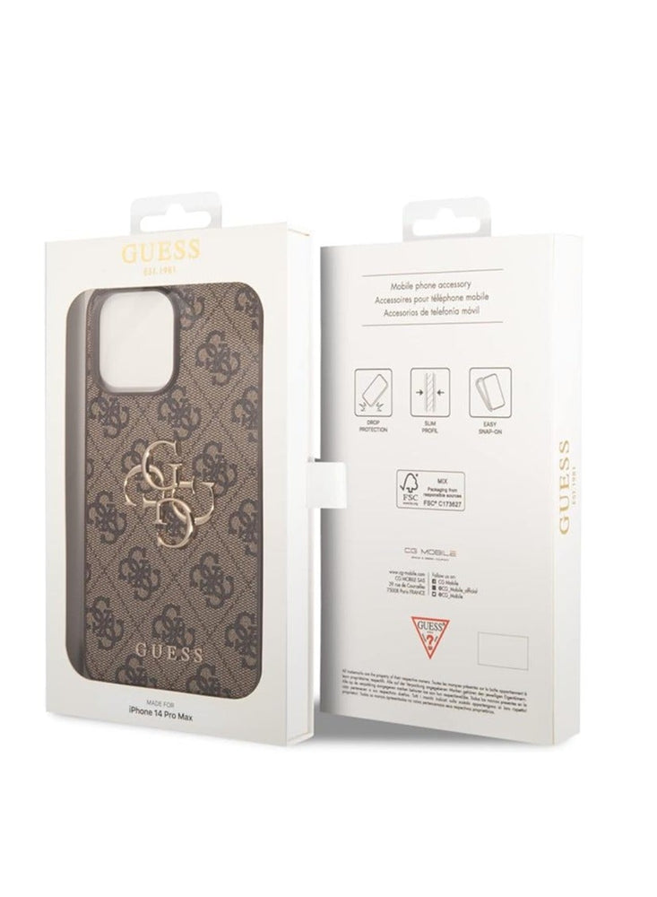 Guess PU Leather Case For iPhone 15 Pro (Brown)