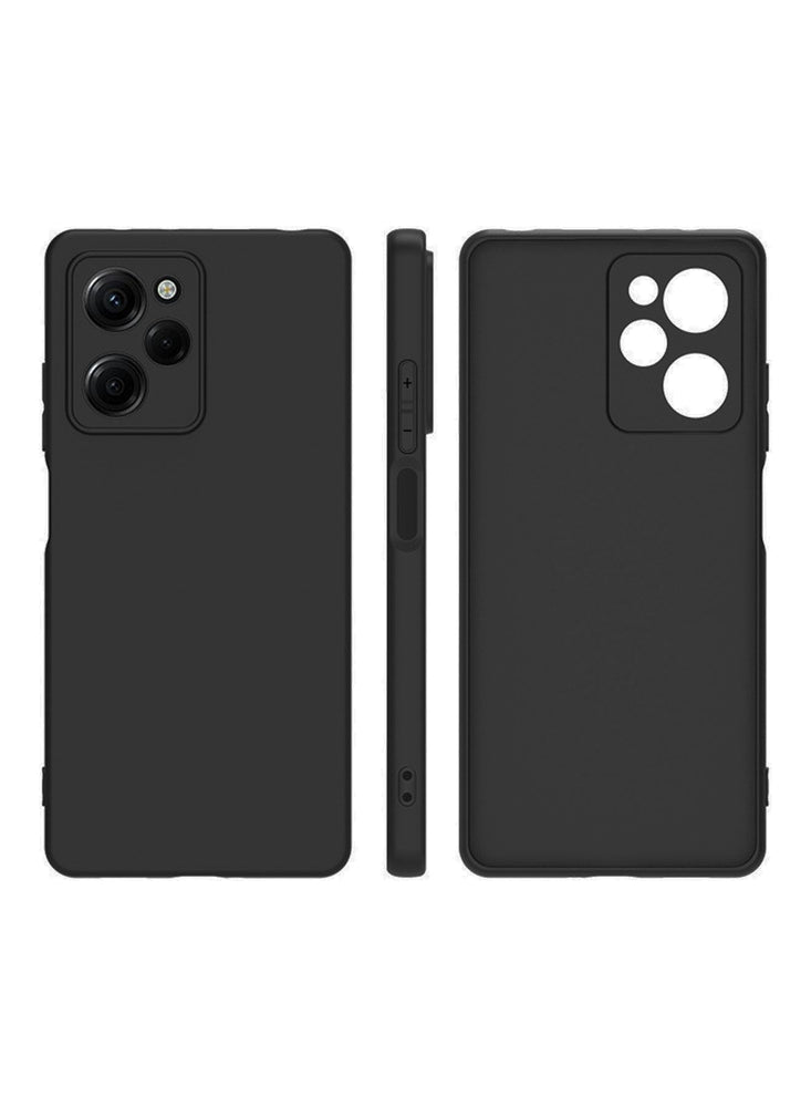 Xiaomi Poco X5 Pro Case Cover, Liquid Gel Rubber Bumper Case with Soft Microfiber Lining Cushion Slim Hard Shell Shockproof Protective Cover for Xiaomi Poco X5 Pro (Black)