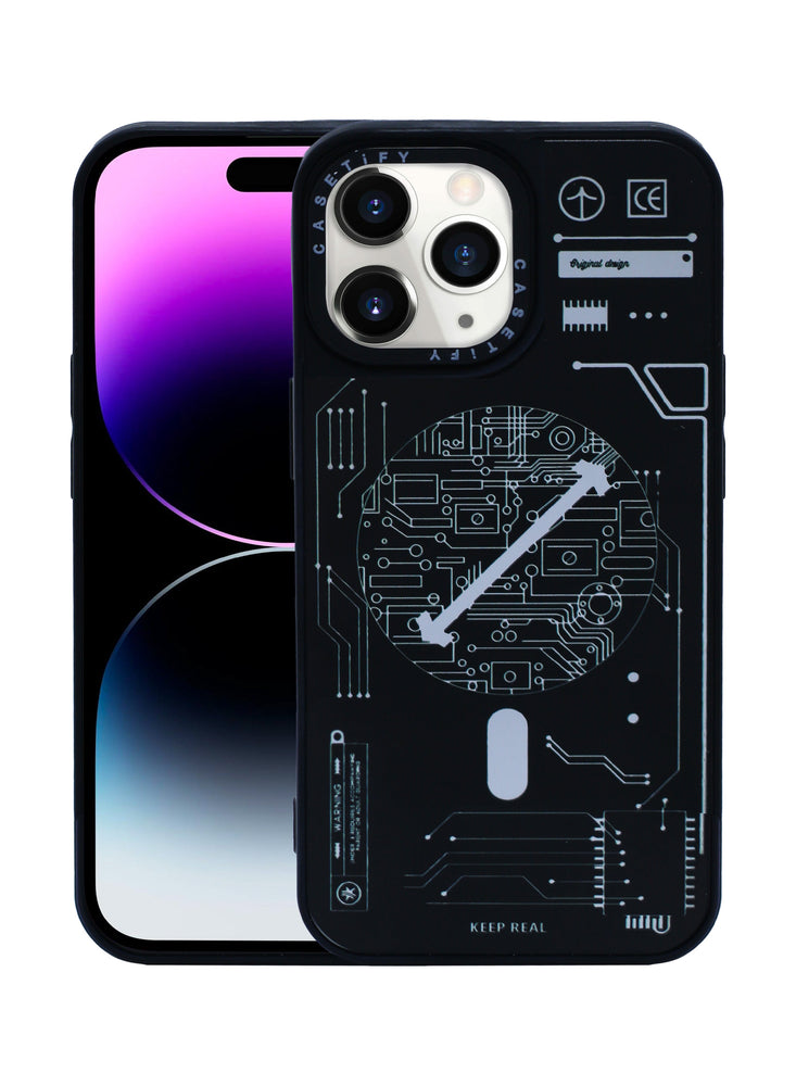 TechVisage Slim iPhone 11 Pro Max Back Case With Circuit Board Design【Shockproof Silicone Polymer】Stylish Modern Protective Cover