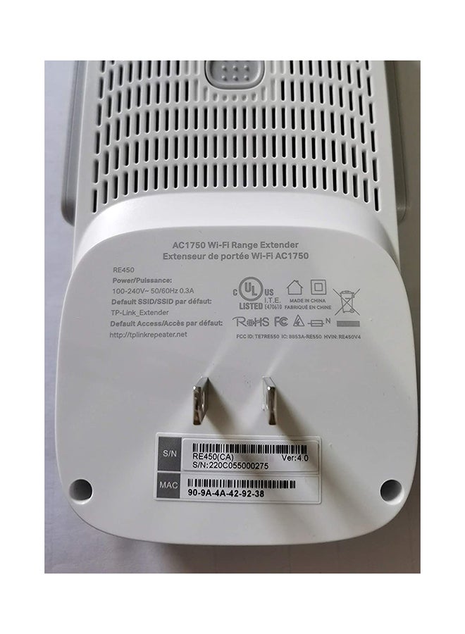 AC1750 RE450 WiFi Extender White