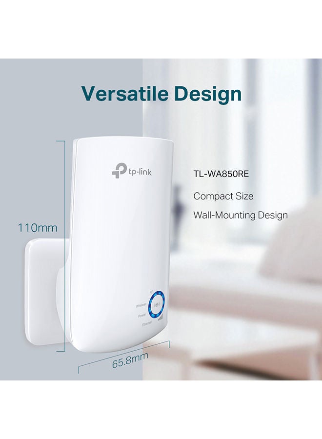 Wi-Fi Range Extender Compatible With Any Wi-Fi Router 300Mbps TL-WA850RE White