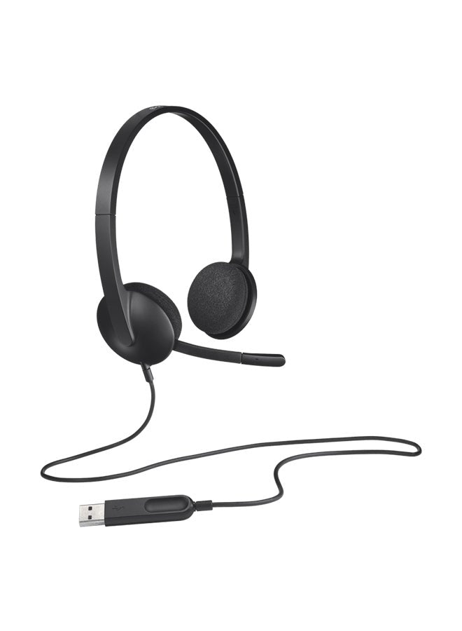 Logitech H340 Wired Headset, Stereo Headphones With Noise-Cancelling Microphone, Usb, Pc/Mac/Laptop - Black