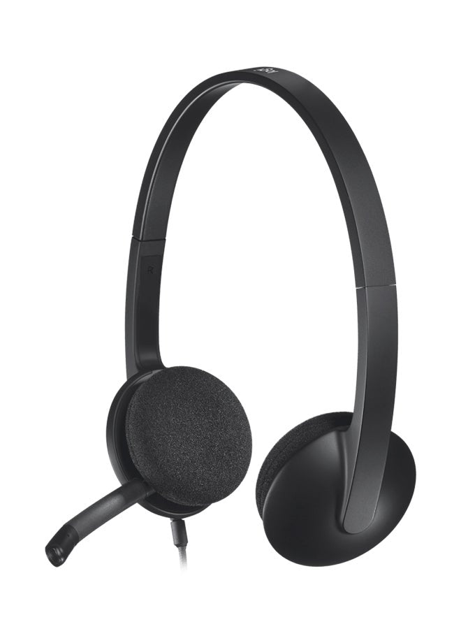 Logitech H340 Wired Headset, Stereo Headphones With Noise-Cancelling Microphone, Usb, Pc/Mac/Laptop - Black