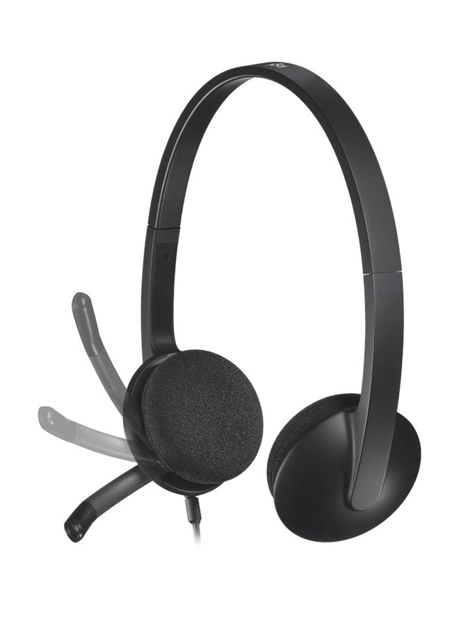 Logitech H340 Wired Headset, Stereo Headphones With Noise-Cancelling Microphone, Usb, Pc/Mac/Laptop - Black