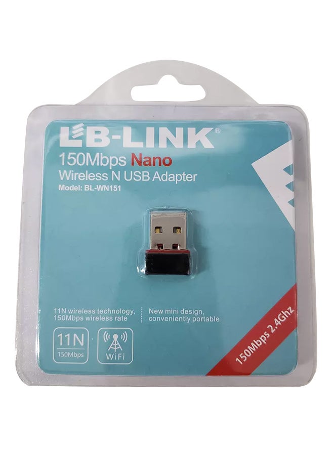 150 Mbps Mini USB WiFi LAN Adapter Black