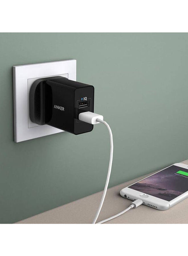 24W Dual-Port USB Charger Black