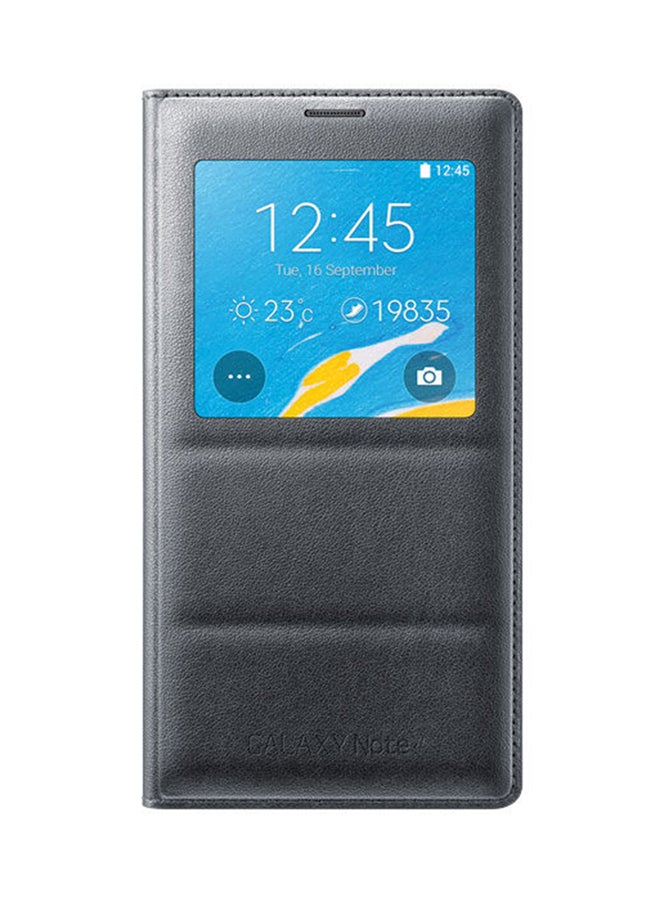 S-View Flip Case Cover For Samsung Galaxy Note 4 Charcoal Black