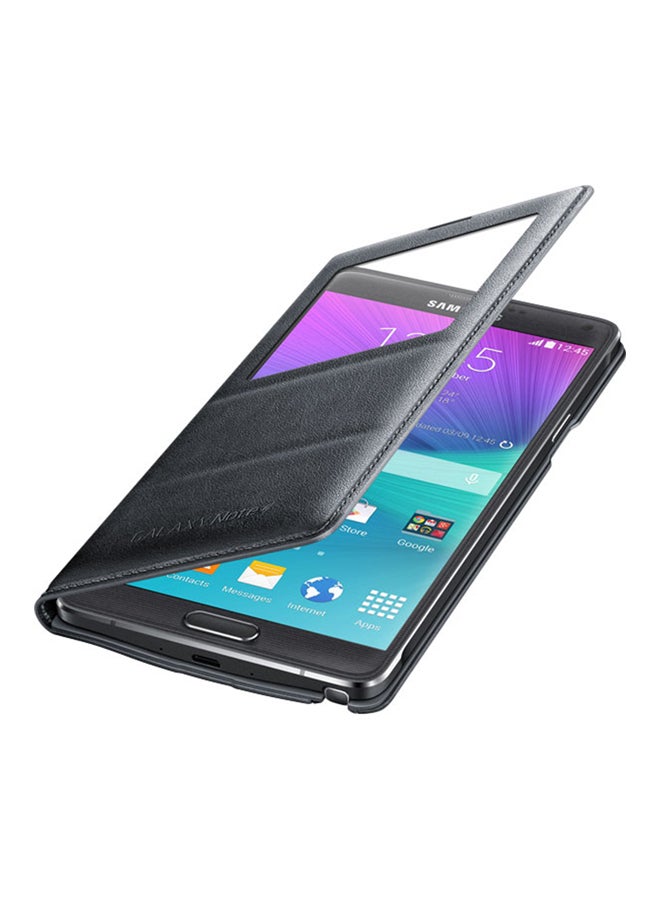 S-View Flip Case Cover For Samsung Galaxy Note 4 Charcoal Black