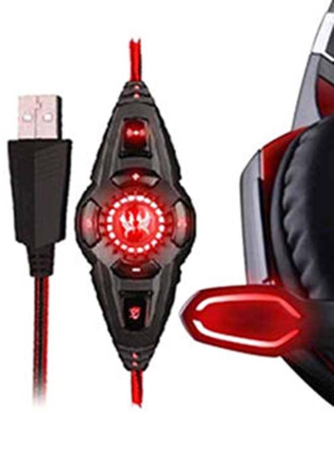 7.1 Surround USB Vibration Gaming Headset Headband Headphones With Mic