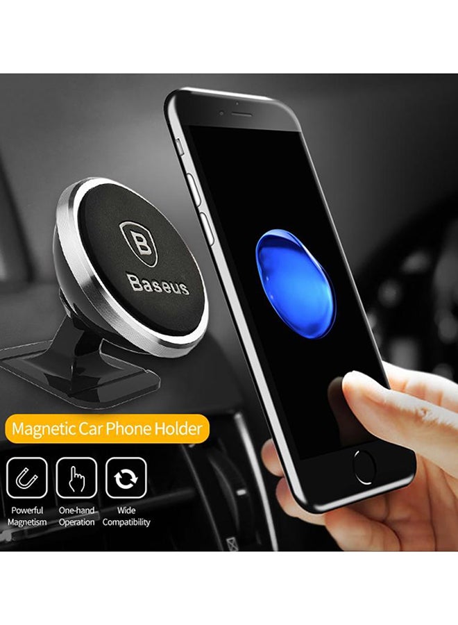 360-degree Magnetic Car Mount Dashboard Cell Phone Holder Compatible for iPhone 13 Pro/13 Pro Max/13/13 Mini, iPhone 12/11 Pro, iPhone Xs XR X SE 8 7 Plus 6S 6, Samsung Galaxy S20 S10 S9 S8 Plus Note 10 9 Black/Silver