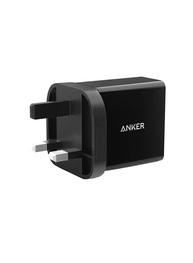 24W 2-Port USB Wall Charger Adapter Black