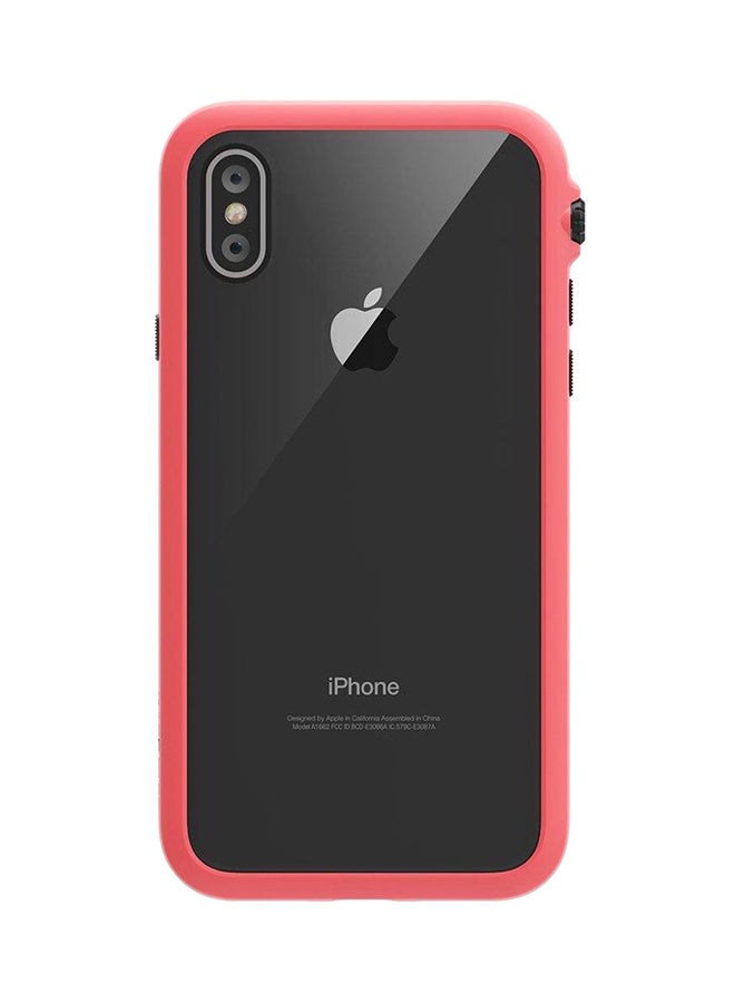 Back Case Cover For Apple iPhone XS/X Red/Clear Red/Clear