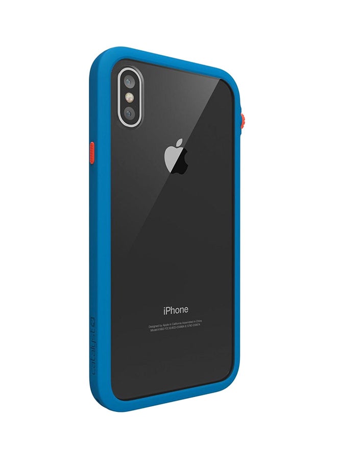 Back Case Cover For Apple iPhone XS/X Blue/Clear Blue/Clear