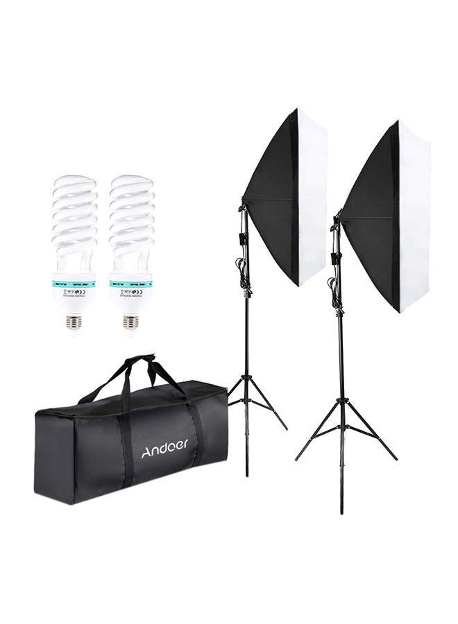 Photography Studio Cube Umbrella Lighting Tent Kit Black/White