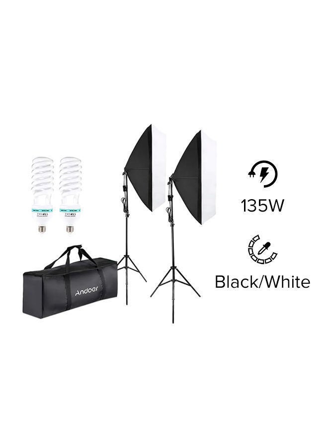 Photography Studio Cube Umbrella Lighting Tent Kit Black/White