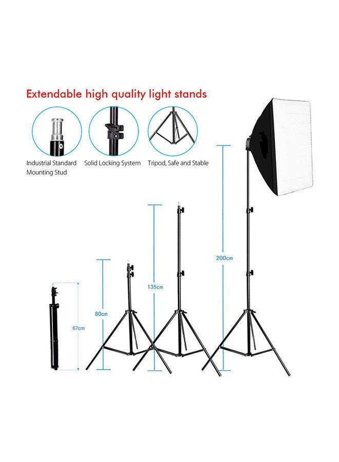 Photography Studio Cube Umbrella Lighting Tent Kit Black/White