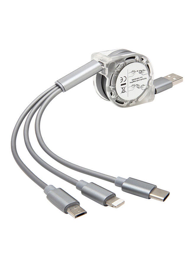 3 In 1 USB Charging Cable Silver