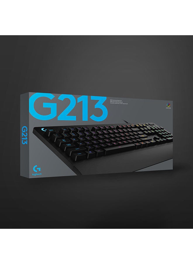 Logitech G213 Prodigy Gaming Keyboard, RGB Lightsync Backlit Keys, Spill-Resistant, Customizable Keys, Dedicated Multi-Media Keys